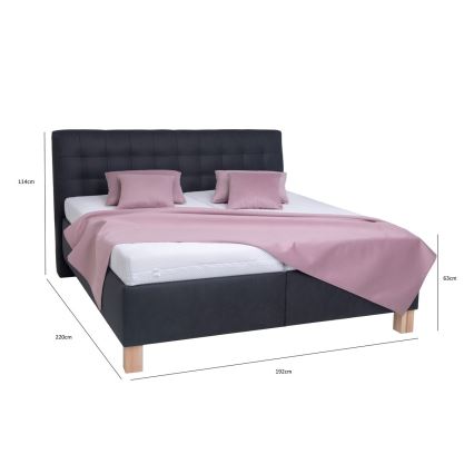 Łóżko tapicerowane z miejscem do przechowywania bez materaca VIOLET 180x200 cm antracyt
