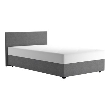 Łóżko tapicerowane z miejscem do przechowywania i materac DARIA 120x200 cm szare