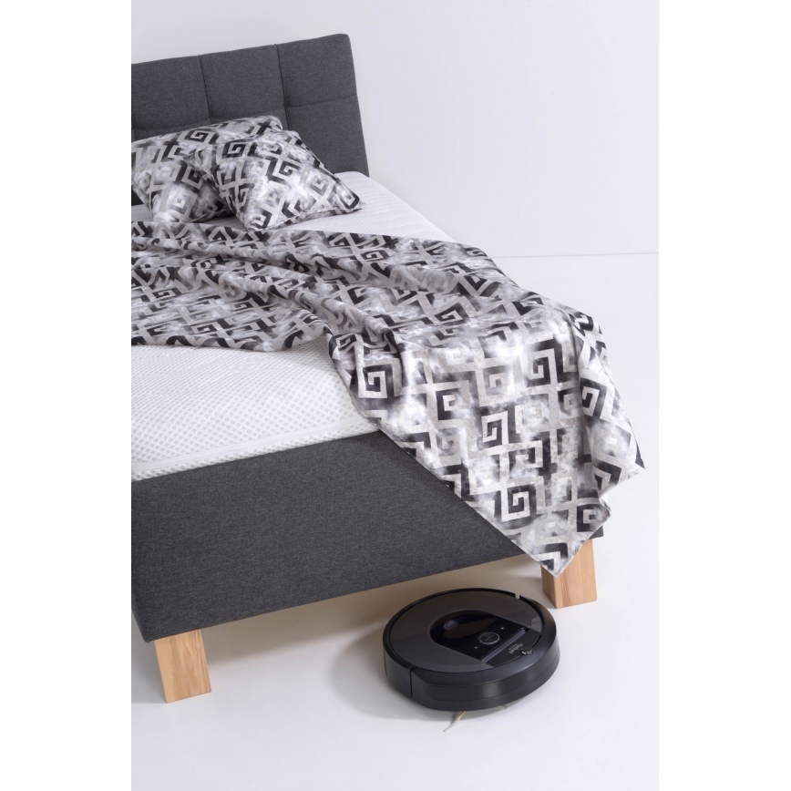 Łóżko tapicerowane z pojemnikiem bez materaca MARIA ONE 90x200 cm szare