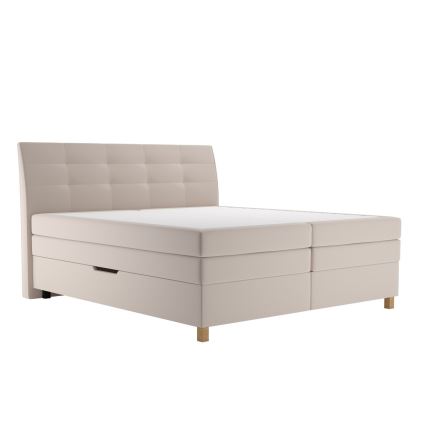 Łóżko typu boxspring z materacem BEA 160x200 cm beżowe