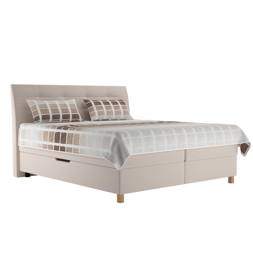 Łóżko typu boxspring z materacem BEA 160x200 cm beżowe