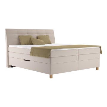 Łóżko typu boxspring z materacem BEA 180x200 cm beżowe