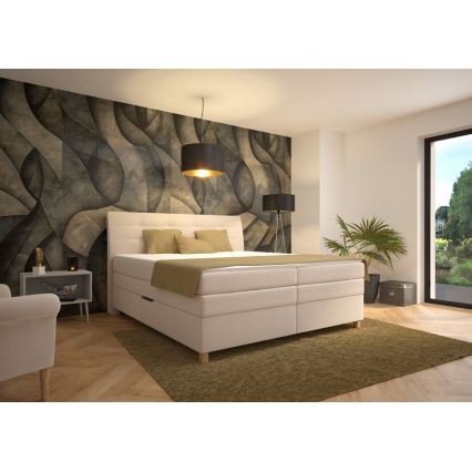Łóżko typu boxspring z materacem BEA 180x200 cm beżowe
