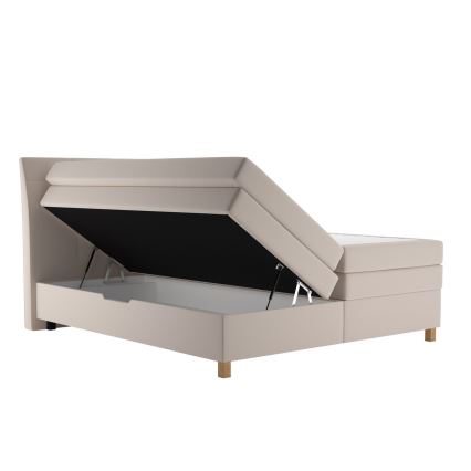 Łóżko typu boxspring z materacem BEA 180x200 cm beżowe