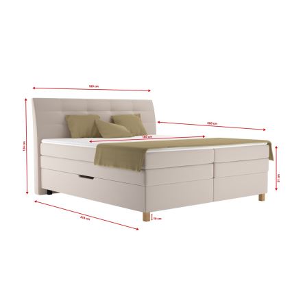 Łóżko typu boxspring z materacem BEA 180x200 cm beżowe