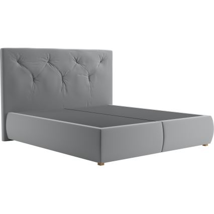 Łóżko typu boxspring z materacem i nakładką ELEN 160x200 cm szare
