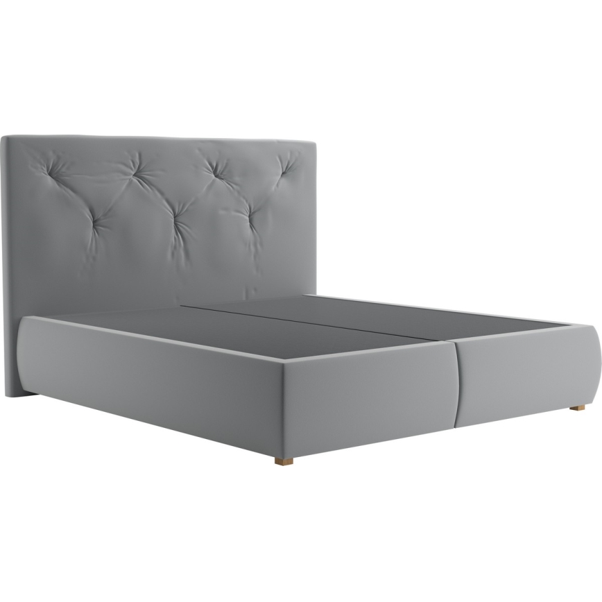 Łóżko typu boxspring z materacem i nakładką ELEN 160x200 cm szare