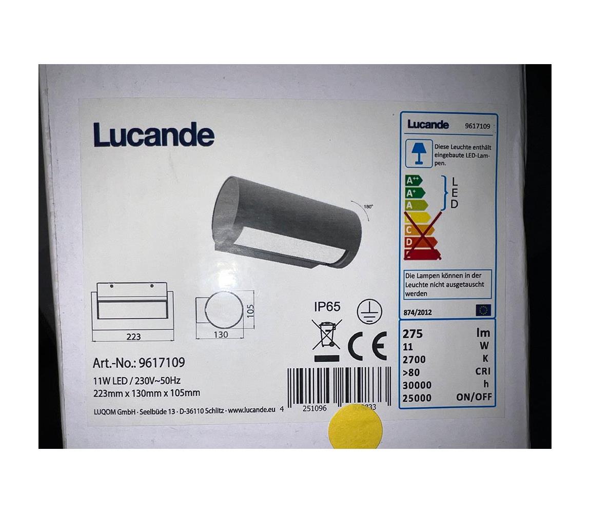 Lucande - LED Kinkiet zewnętrzny BOHDAN LED/11W/230V IP65
