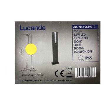 Lucande - LED Lampa zewnętrzna VIRGALIA LED/8,6W/230V