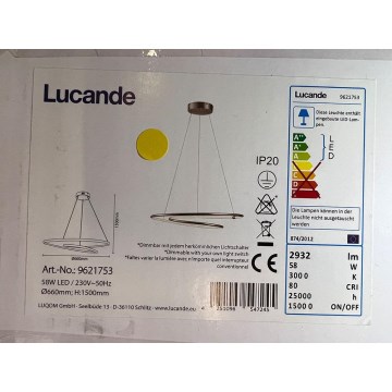 Lucande - LED Żyrandol ściemnialny na lince MIRASU LED/58W/230V