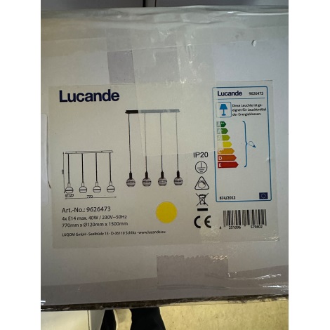 Lucande - Żyrandol na lince ABLY 4xE14/40W/230V