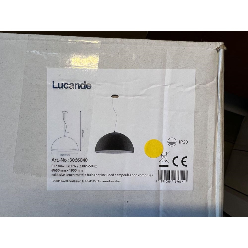 Lucande - Żyrandol na lince MALEO 1xE27/60W/230V