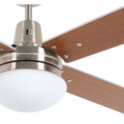 Lucci Air 210334 - Wentylator sufitowy AIRFUSION QUEST 1xE27/60W/230V drewno/matowy chrom + DO