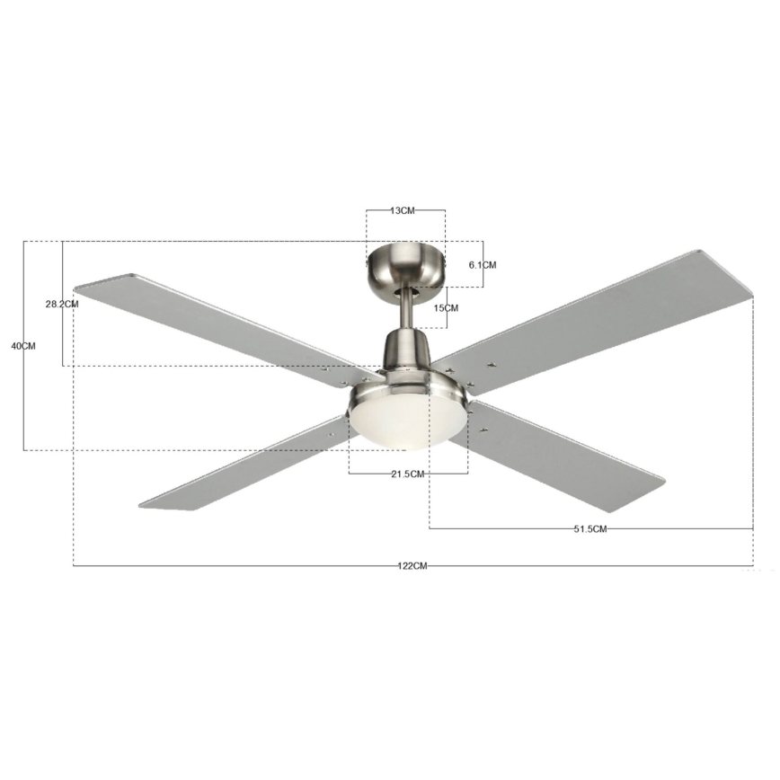 Lucci Air 210334 - Wentylator sufitowy AIRFUSION QUEST 1xE27/60W/230V drewno/matowy chrom + DO
