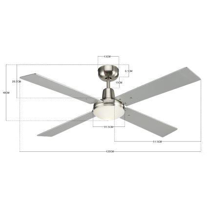 Lucci Air 210334 - Wentylator sufitowy AIRFUSION QUEST 1xE27/60W/230V drewno/matowy chrom + DO