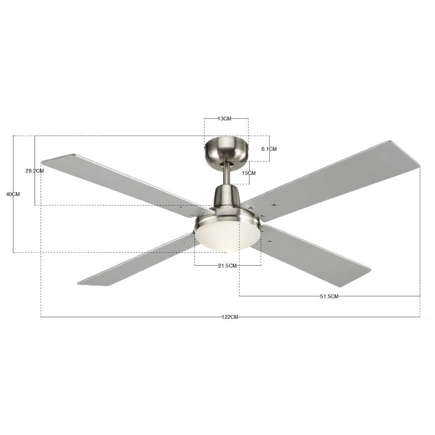 Lucci Air 210334 - Wentylator sufitowy AIRFUSION QUEST 1xE27/60W/230V drewno/matowy chrom + DO