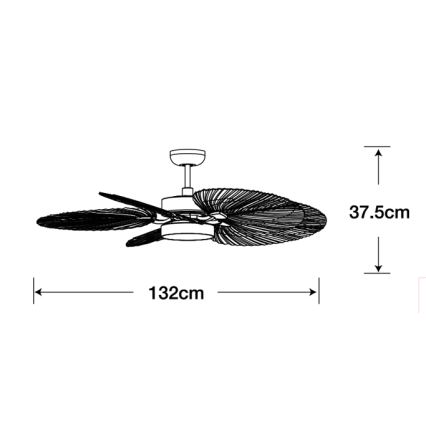 Lucci Air 210655 - Wentylator sufitowy LED BALI 1xGX53/18W/230V brązowy + pilot zdalnego sterowania