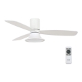 Lucci Air 210661 - LED ściemniany wentylator sufitowy FLUSSO 1xGX53/18W/230V drewno/biały + pilot zdalnego sterowania