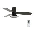 Lucci Air 210662 - LED ściemnialny wentylator sufitowy FLUSSO 1xGX53/18W/230V drewno/czarny + pilot zdalnego sterowania