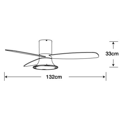 Lucci Air 210662 - LED ściemnialny wentylator sufitowy FLUSSO 1xGX53/18W/230V drewno/czarny + pilot zdalnego sterowania