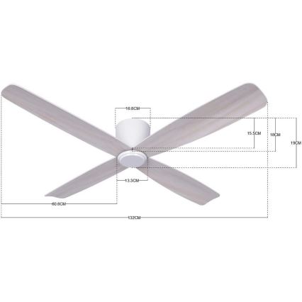 Lucci air 210986 - Wentylator sufitowy FRASER biały/drewno + pilot zdalnego sterowania