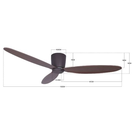 Lucci air 212883 - Wentylator sufitowy AIRFUSION RADAR drewno/brąz Ø 132 cm + zdalne sterowanie