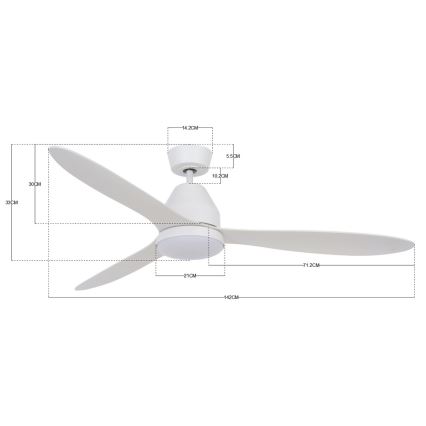 Lucci air 213043 - Wentylator sufitowy LED WHITEHAVEN GX53/17W/230V biały + pilot zdalnego sterowania