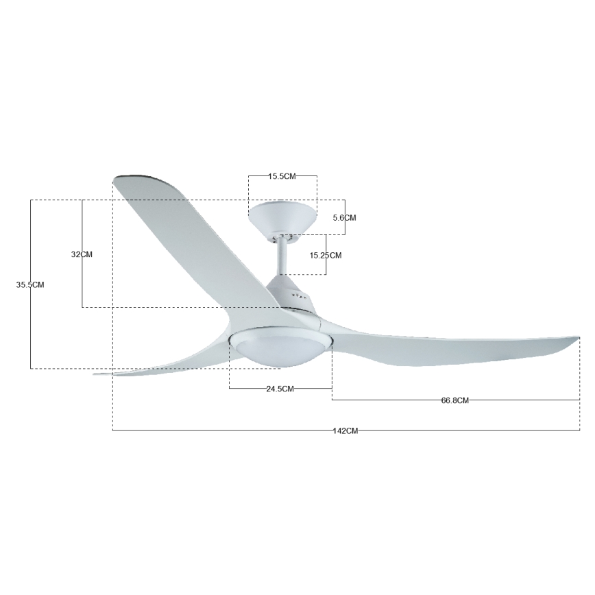 Lucci air 213096 - Wentylator sufitowy LED MARINER LED/15W/230V biały + pilot zdalnego sterowania