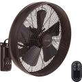 Lucci air 213125 - Wentylator ścienny BREEZE 55W/230V czarny/brązowy + pilot