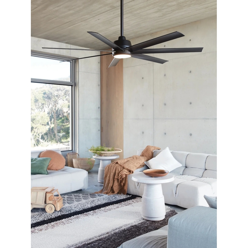 Lucci Air 21318349 - LED Ściemnialny wentylator sufitowy ATLANTA 1xGX53/12W/230V śr. 142 cm czarny + zdalne sterowanie