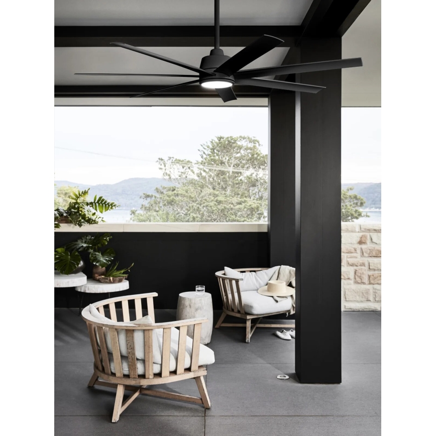 Lucci Air 21318349 - LED Ściemnialny wentylator sufitowy ATLANTA 1xGX53/12W/230V śr. 142 cm czarny + zdalne sterowanie