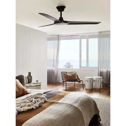 Lucci Air 21321649 - Wentylator sufitowy ABYSS śr. 142 cm IP66 czarny + zdalne sterowanie