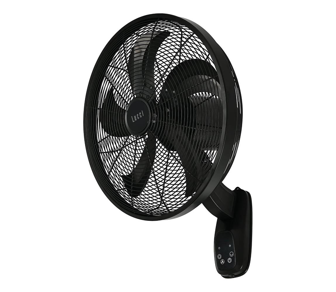 Lucci Air 21326749 - Wentylator ścienny GLIDE 36W/230V Ø 45 cm czarny + pilot