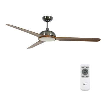 Lucci air 213301- LED Ściemnialny wentylator sufitowy UNIONE 1xGX53/12W/230V brązowy/chrom błyszczący + zdalne sterowanie