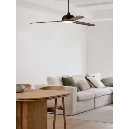 Lucci air 213301- LED Ściemnialny wentylator sufitowy UNIONE 1xGX53/12W/230V brązowy/chrom błyszczący + zdalne sterowanie