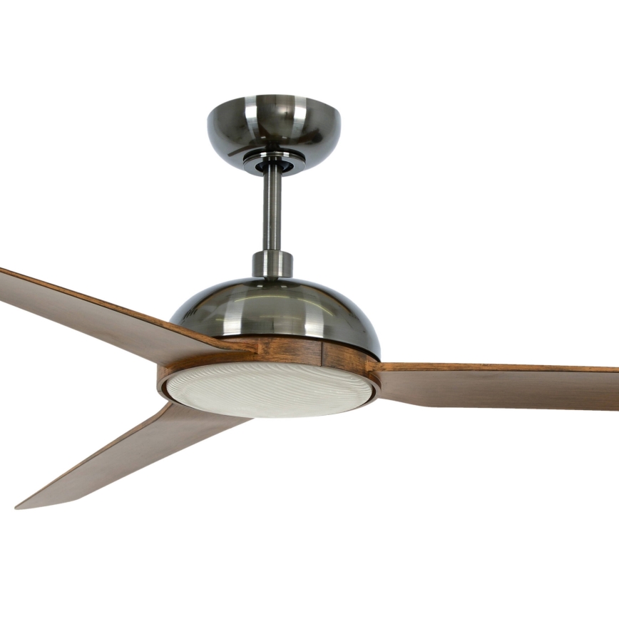 Lucci air 213301- LED Ściemnialny wentylator sufitowy UNIONE 1xGX53/12W/230V brązowy/chrom błyszczący + zdalne sterowanie