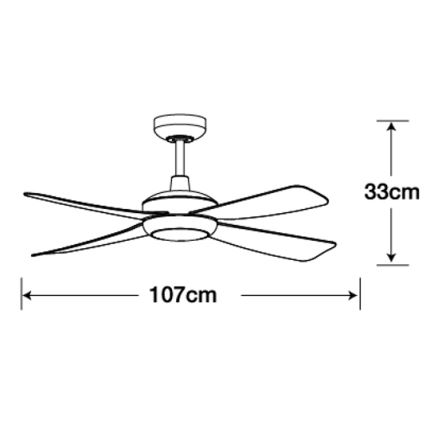Lucci air 213302 - LED Ściemniany wentylator sufitowy SLIPSTREAM 1xGX53/12W/230V biały + pilot