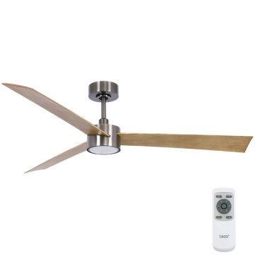 Lucci air 21610449 - LED Ściemnialny wentylator sufitowy CLIMATE 1xGX53/12W/230V brązowy/chrom błyszczący + zdalne sterowanie