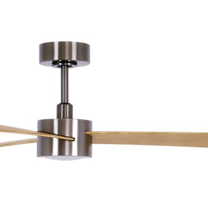 Lucci air 21610449 - LED Ściemnialny wentylator sufitowy CLIMATE 1xGX53/12W/230V brązowy/chrom błyszczący + zdalne sterowanie