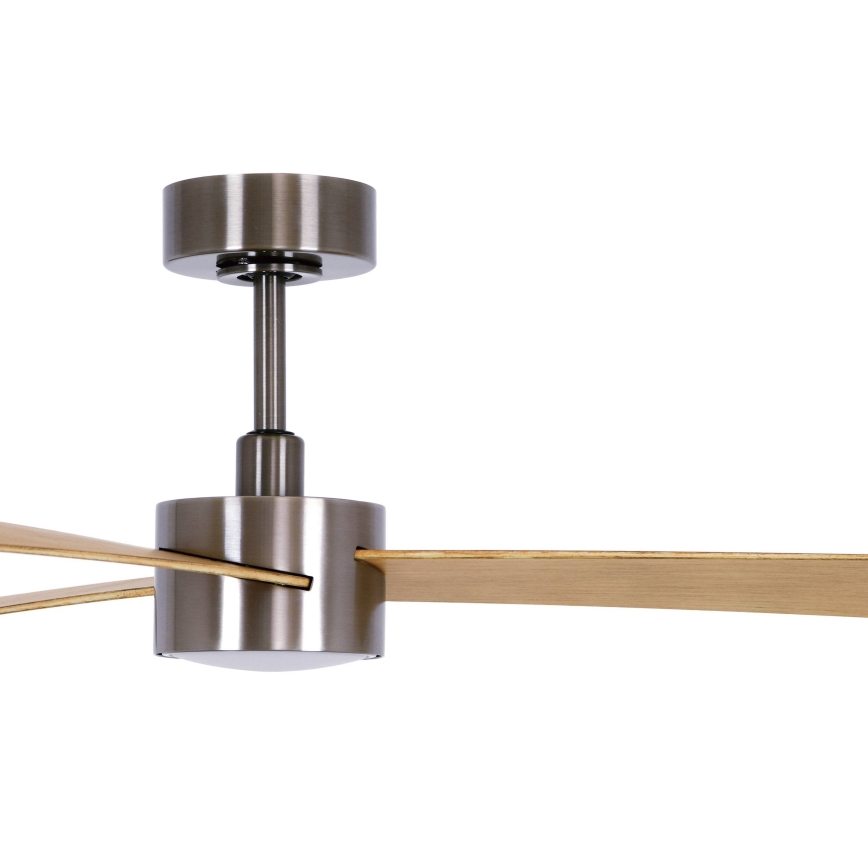 Lucci air 21610449 - LED Ściemnialny wentylator sufitowy CLIMATE 1xGX53/12W/230V brązowy/chrom błyszczący + zdalne sterowanie