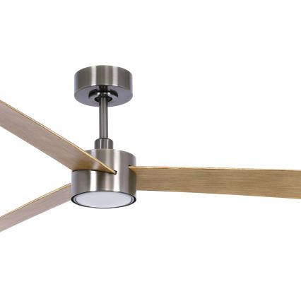 Lucci air 21610449 - LED Ściemnialny wentylator sufitowy CLIMATE 1xGX53/12W/230V brązowy/chrom błyszczący + zdalne sterowanie