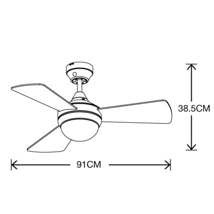 Lucci Air 512311 - Wentylator sufitowy AIRLIE HUGGER 2xE27/15W/230V drewno/brąz śr. 91 cm + pilot zdalnego sterowania
