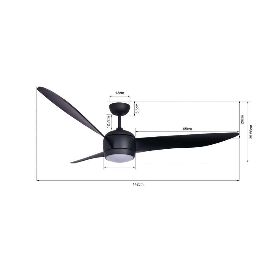 Lucci air 512910 - Wentylator sufitowy LED AIRFUSION NORDIC LED/20W/230V czarny + pilot zdalnego sterowania