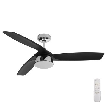 Lucci air 513072 - LED Ściemnialny wentylator sufitowy BRONX LED/18W/230V 3000/4000/6000K czarny/chrom błyszczący + zdalne sterowanie