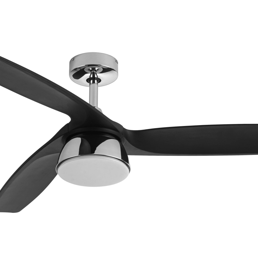 Lucci air 513072 - LED Ściemnialny wentylator sufitowy BRONX LED/18W/230V 3000/4000/6000K czarny/chrom błyszczący + zdalne sterowanie