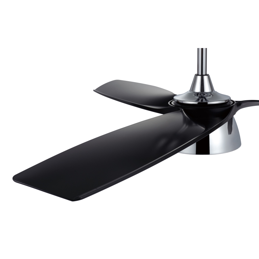 Lucci air 513072 - LED Ściemnialny wentylator sufitowy BRONX LED/18W/230V 3000/4000/6000K czarny/chrom błyszczący + zdalne sterowanie