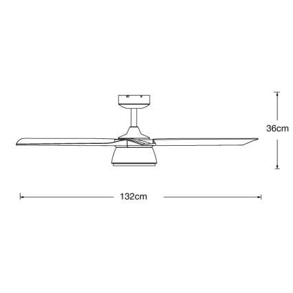 Lucci air 513072 - LED Ściemnialny wentylator sufitowy BRONX LED/18W/230V 3000/4000/6000K czarny/chrom błyszczący + zdalne sterowanie