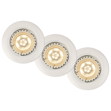 Lucide 11001/15/31 - ZESTAW 3x LED Oprawa wpuszczana ściemnialna FOCUS 1xGU10/5W/230V biała + okrągły