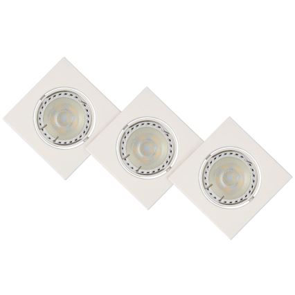 Lucide 11002/15/31 - ZESTAW 3x LED Ściemnialna oprawa wpuszczana FOCUS 3xGU10/5W/230V biała kwadratowa