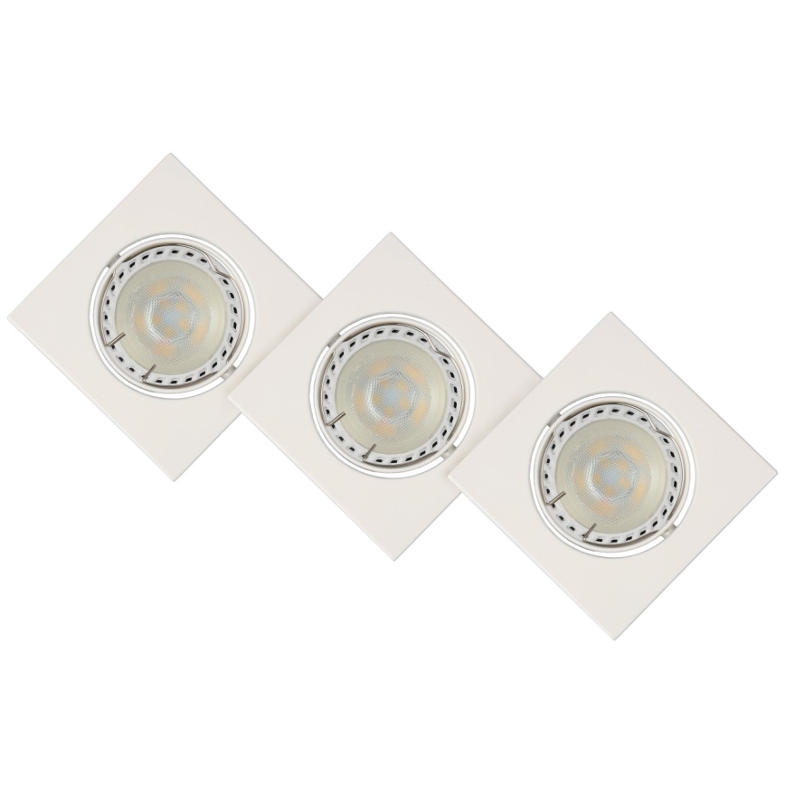 Lucide 11002/15/31 - ZESTAW 3x LED Ściemnialna oprawa wpuszczana FOCUS 3xGU10/5W/230V biała kwadratowa